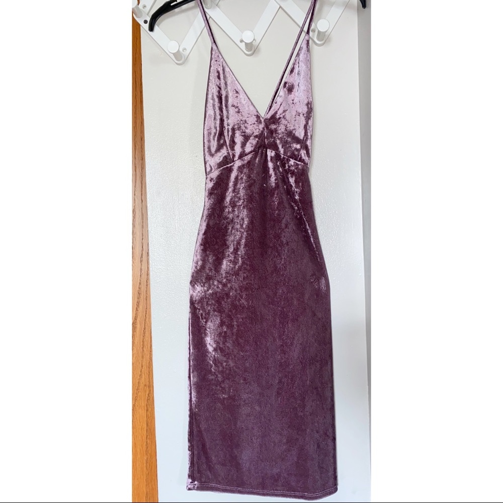 Windsor Deep V Neck Velvet Dress